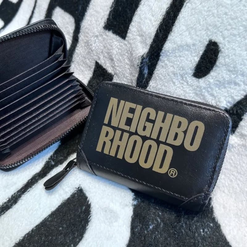 NEIGHBORHOOD Style Leather Business Card Holder for Men, Anti-Magnetic Multi-Slot Case, Compact & Large Capacity