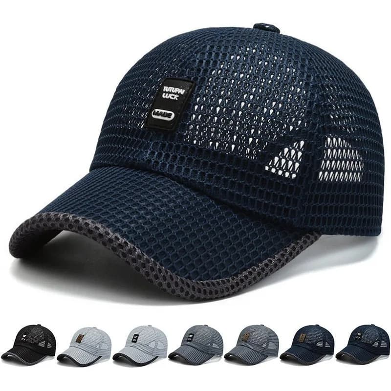 Men's Mesh Baseball Cap Breathable Summer Caps Dad Hat Outdoor Fishing Hats Bone Gorras Snapback Trucker Cap