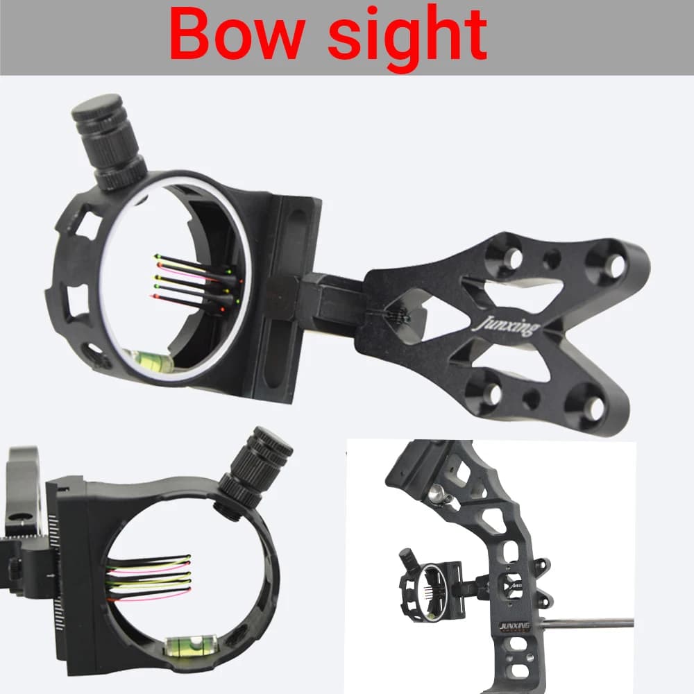 Arco composto Sight 5 Pin Sight 0,019 pollici Fibra ottica Lega di alluminio Tiro con l'arco Arco Caccia Tiro al bersaglio Pratica vista