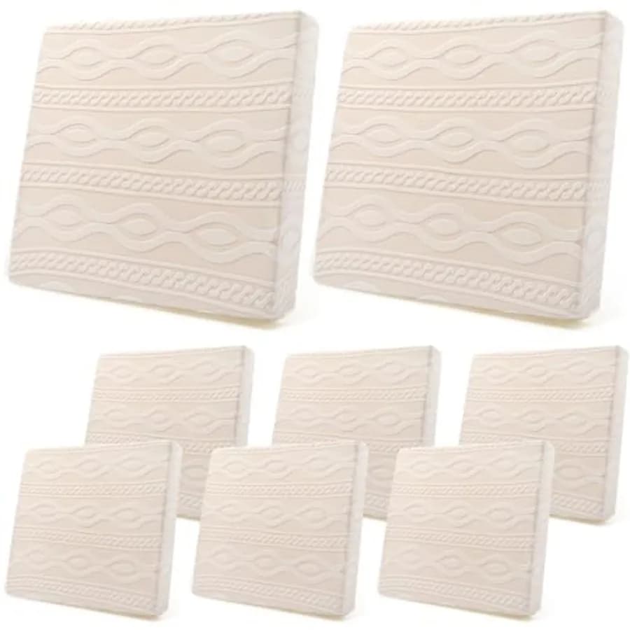 Set di 8 Copricuscini Elasticizzati per Patio, Coperture per Mobili da Esterno, Fodere per Divani e Poltrone con Texture Jacquard