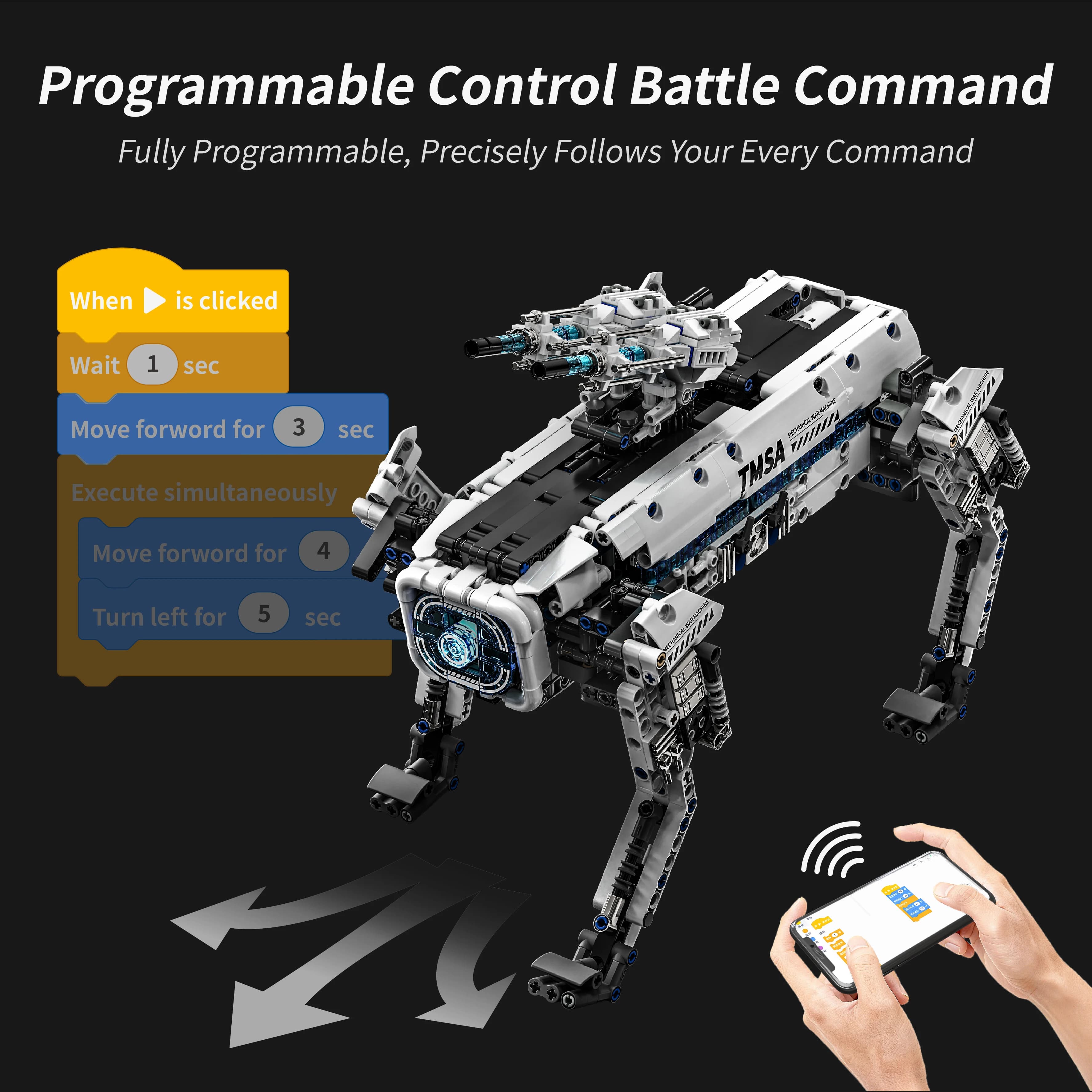 Giocattoli Educativi STEM, Blocchi di Costruzione per Robot Bionico Programmabile, Modello Fai-da-Te, Regalo di Compleanno per Bambini, Ragazzi, Ragazze e Adulti, Kit di Apprendimento