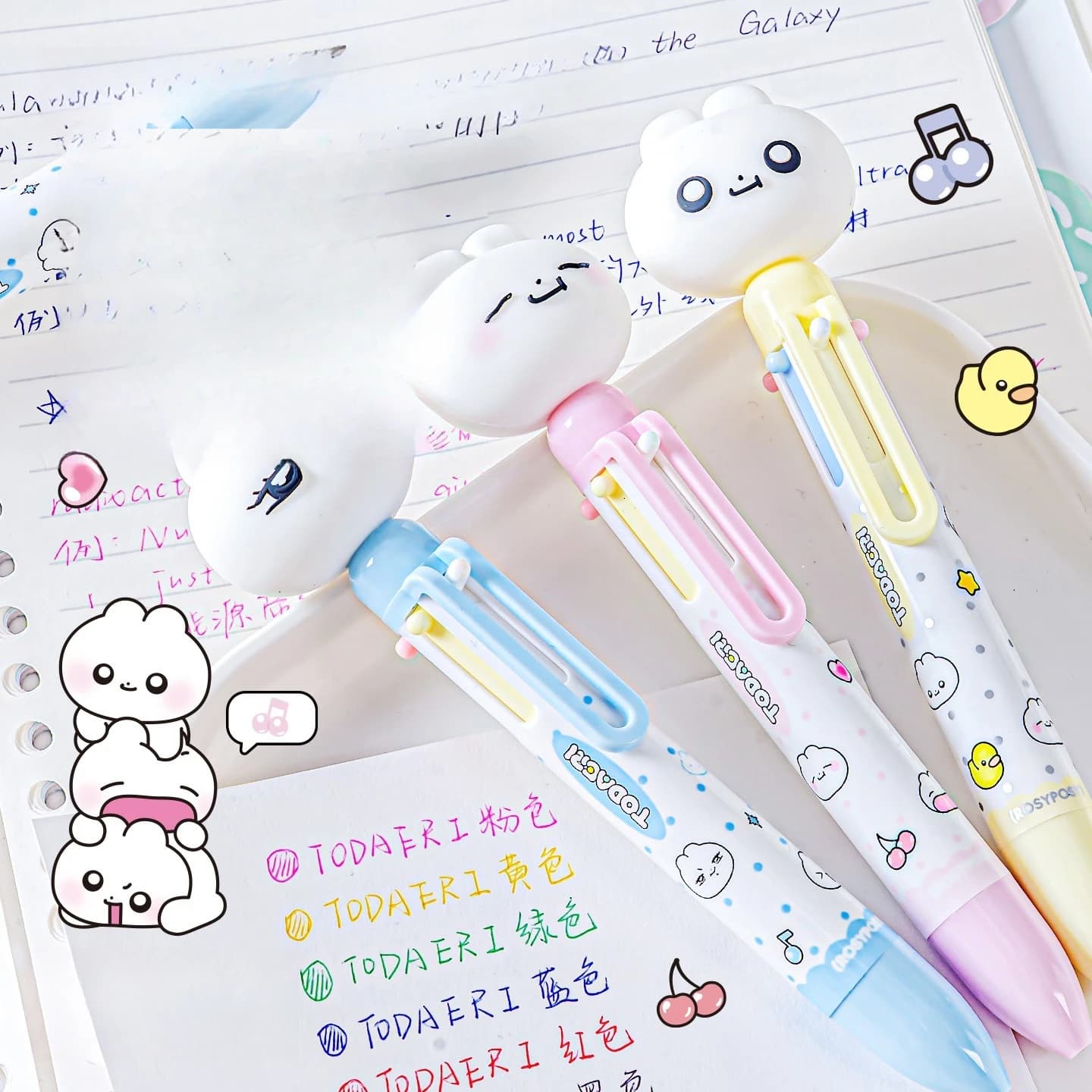 Penna gel 1PC Penne multicolori con alto valore estetico, penne a sfera a 6 colori e penne per conti manuali multicolori