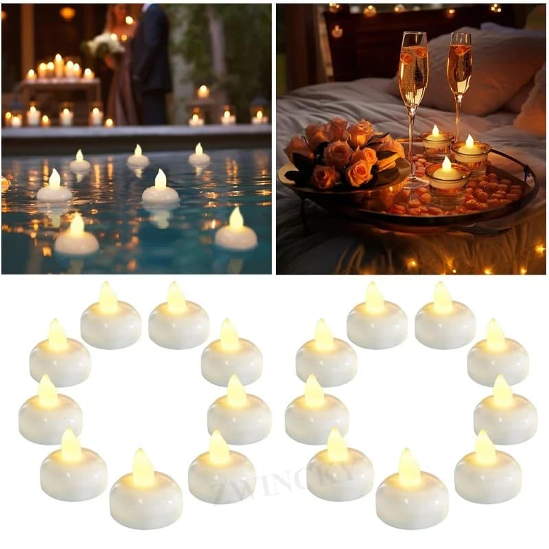 Candela a LED senza fiamma Decorazione per festa di nozze di Natale Lampada da tavolo Candele tealight elettroniche a forma di cuore alimentate a batteria