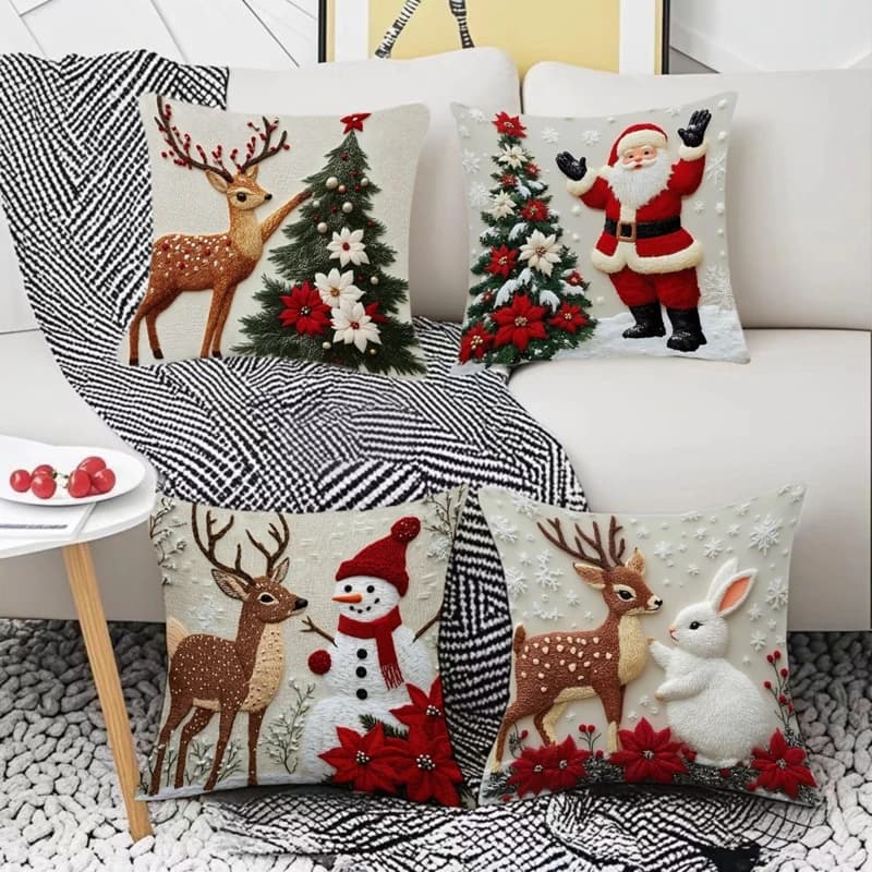 Christmas pillow with festive atmosphere Sofa cushion cover Decoration for cartoons Lining Christmas pillow lining Home accessories