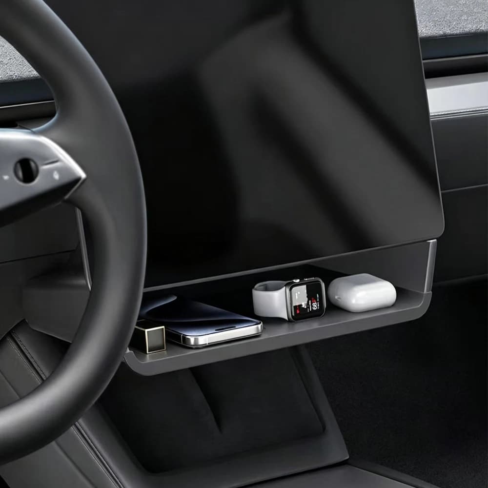 For Tesla Model 3 Highland Model Y Juniper Car Hidden Under‑Screen ETC Storage Box ABS‑Acrylic Insert Organizer Tray Accessories