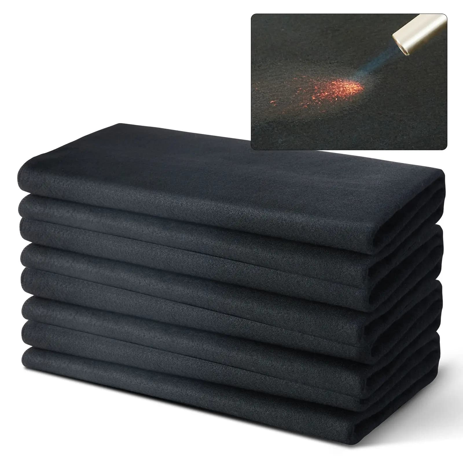 Carbon Felt Welding Blanket 4 Pack, 37" X 36" Flame Retardant Welding Blanket, Up To 1800 Fahrenheit Heat Resistant Blanket Set