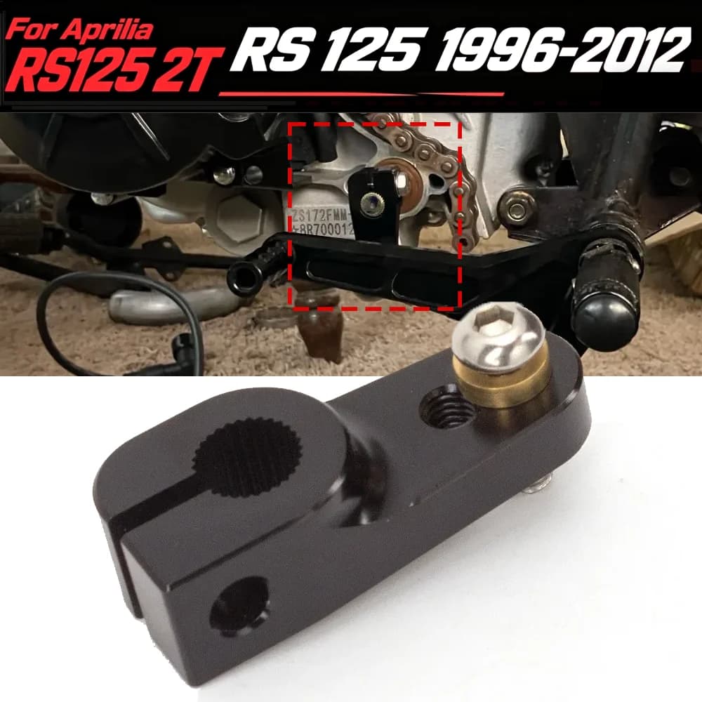 Pedane Posteriori in Alluminio CNC da 10mm con Leva Cambio per Moto Aprilia RS125 2T RS 125 1996-2012 / RS250 1994-2004