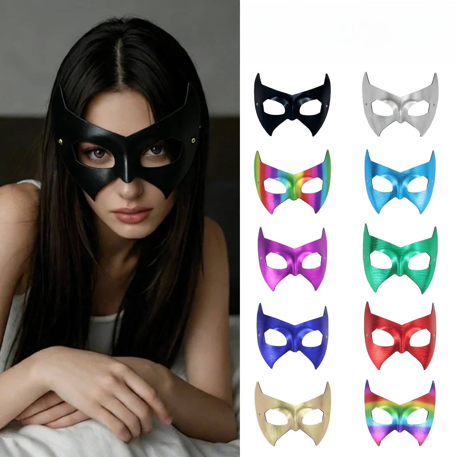 Maschera Glitterata per Feste Kamen Ball, Maschera alla Moda per Carnevale, Festival, Travestimenti, Cosplay e Performance