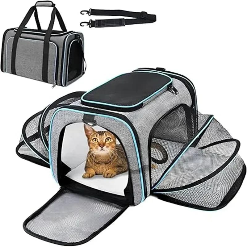Portable Breathable Foldable Pet Carrier Backpack for Cats and Small Dogs Outdoor Travel Transport Bag