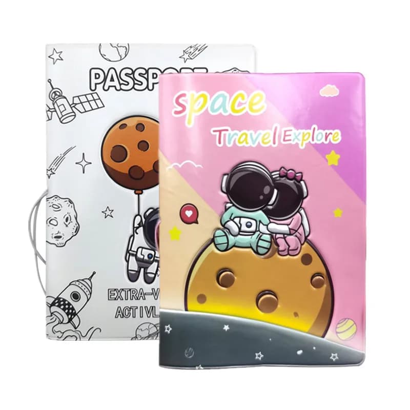 Custodia per passaporto custodia per passaporto per amanti del modello astronauta custodia per porta passaporto con porta carte di credito ID biglietto