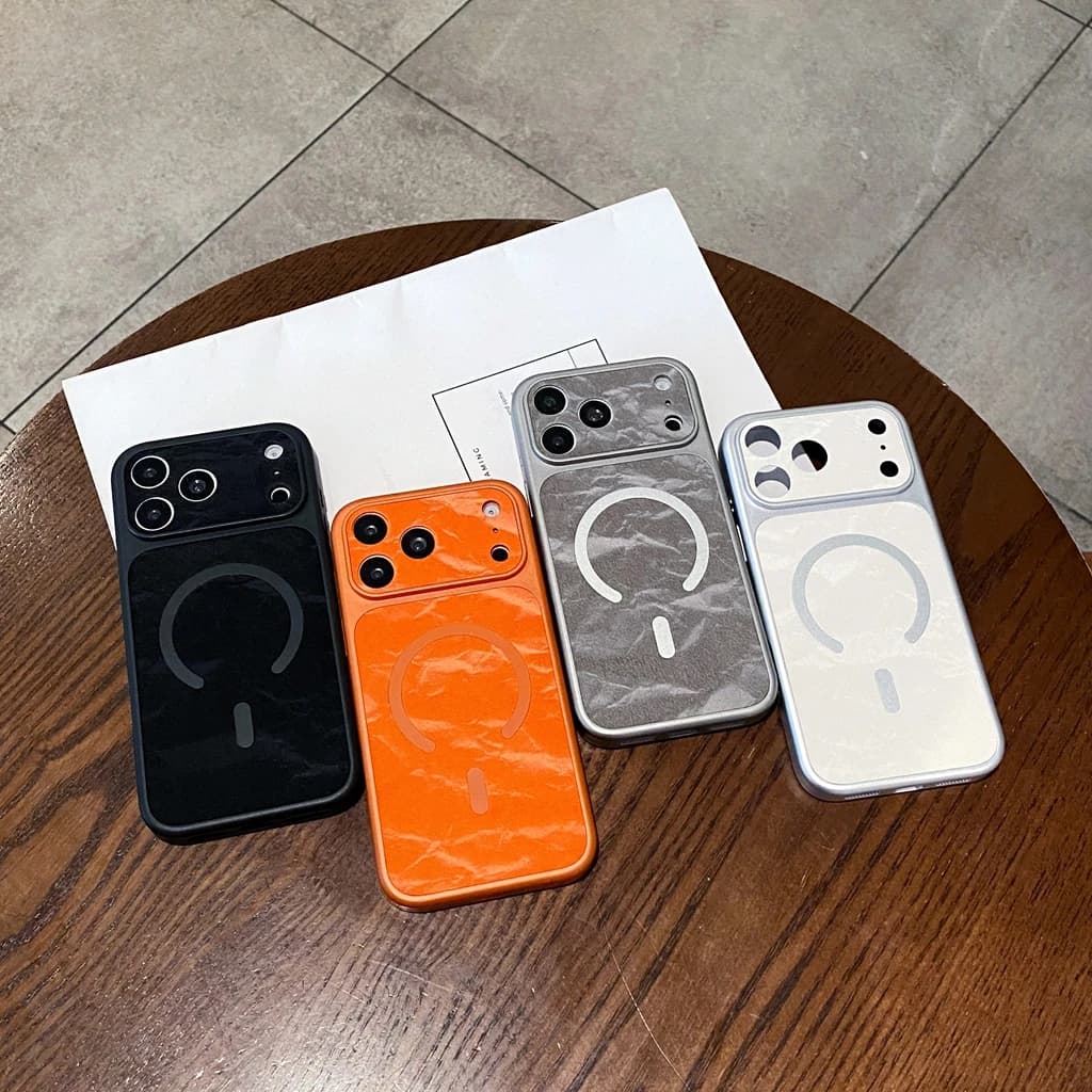 Custodia protettiva per telefono con finestra magnetica in pelle artificiale con motivo Snow Mountain di lusso alla moda per iPhone 17 16 15 14 13 Pro Max