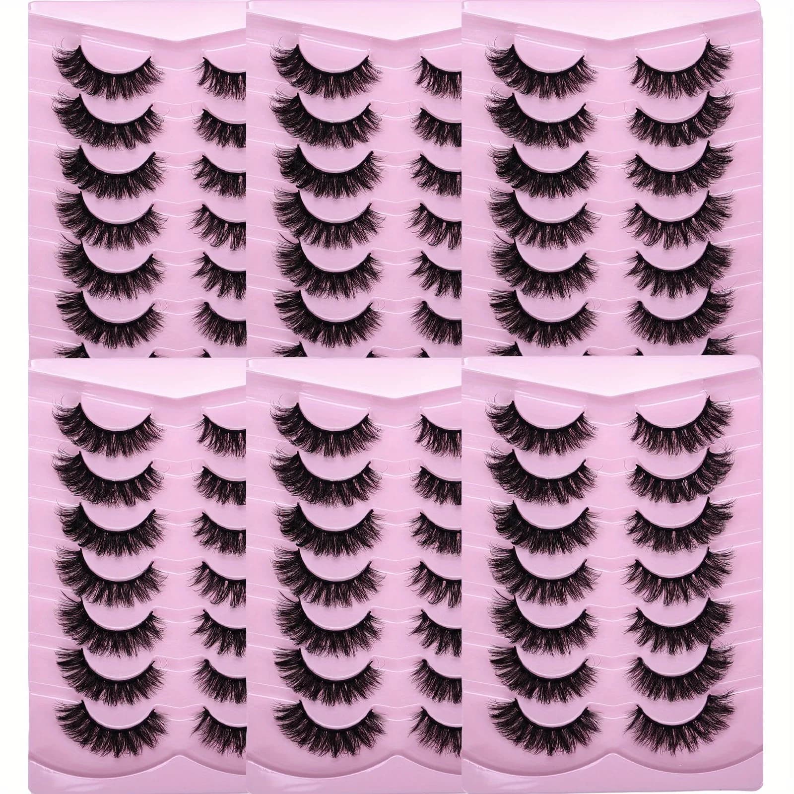 42 pairs/6 packs fake eyelashes natural appearance fake eyelashes for cat eyes fake eyelashes in soft stripes, for use at home