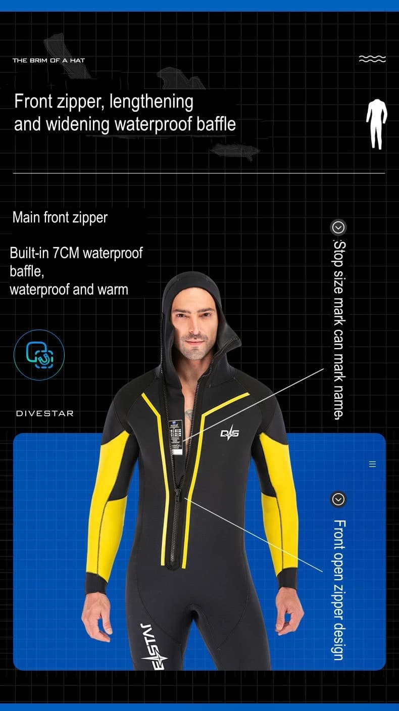 7MM Scuba Tenere al caldo Caccia subacquea Pesca subacquea Kayak Nuoto Muta Cappuccio Neoprene Tenere al caldo Snorkeling Drift Muta da sub