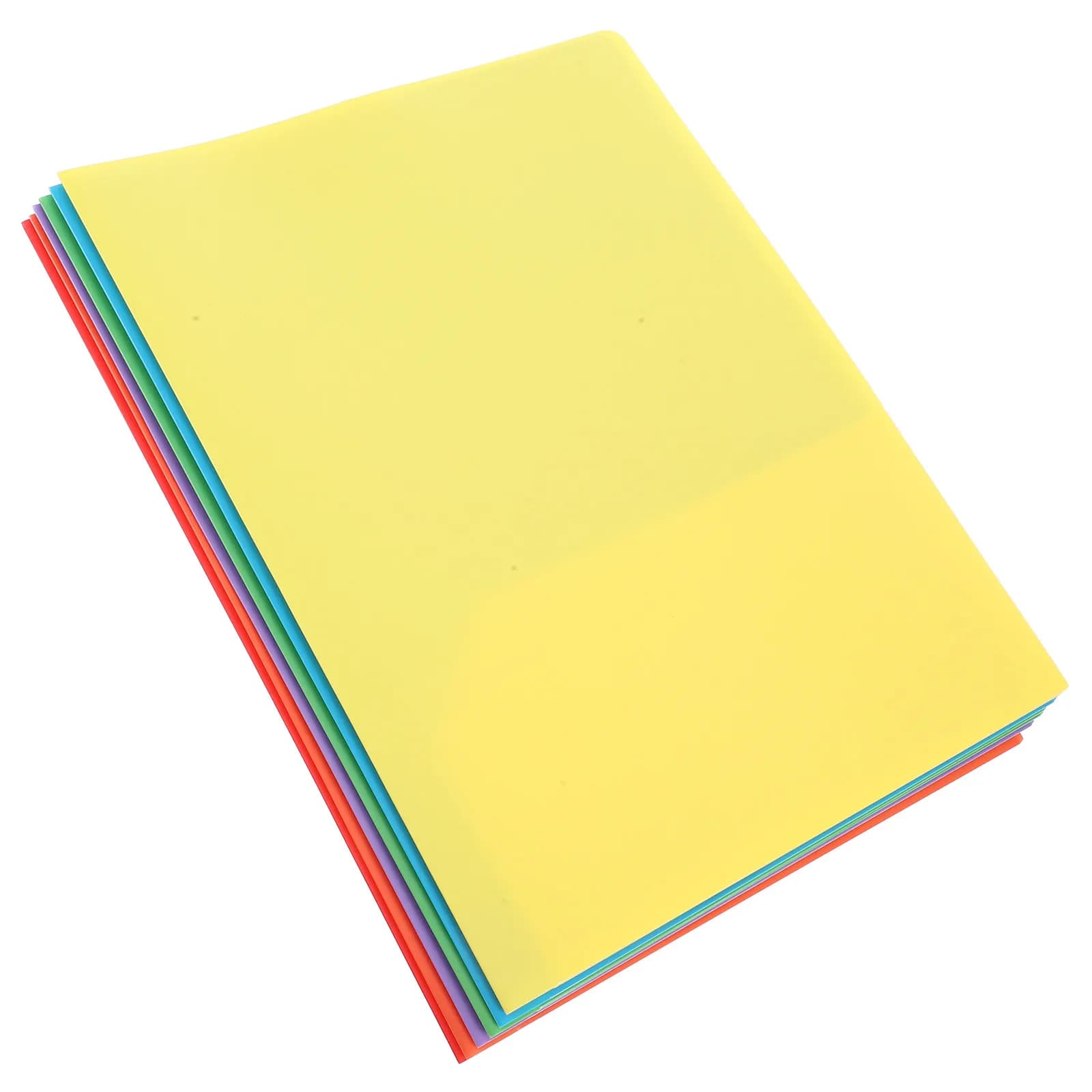 6 Pezzi Cartelle A4 in Plastica con Linguette, Cartelle a Doppia Pagine per Archivio, Organizzazione Documenti per Scuola e Ufficio, Confezione Multipla