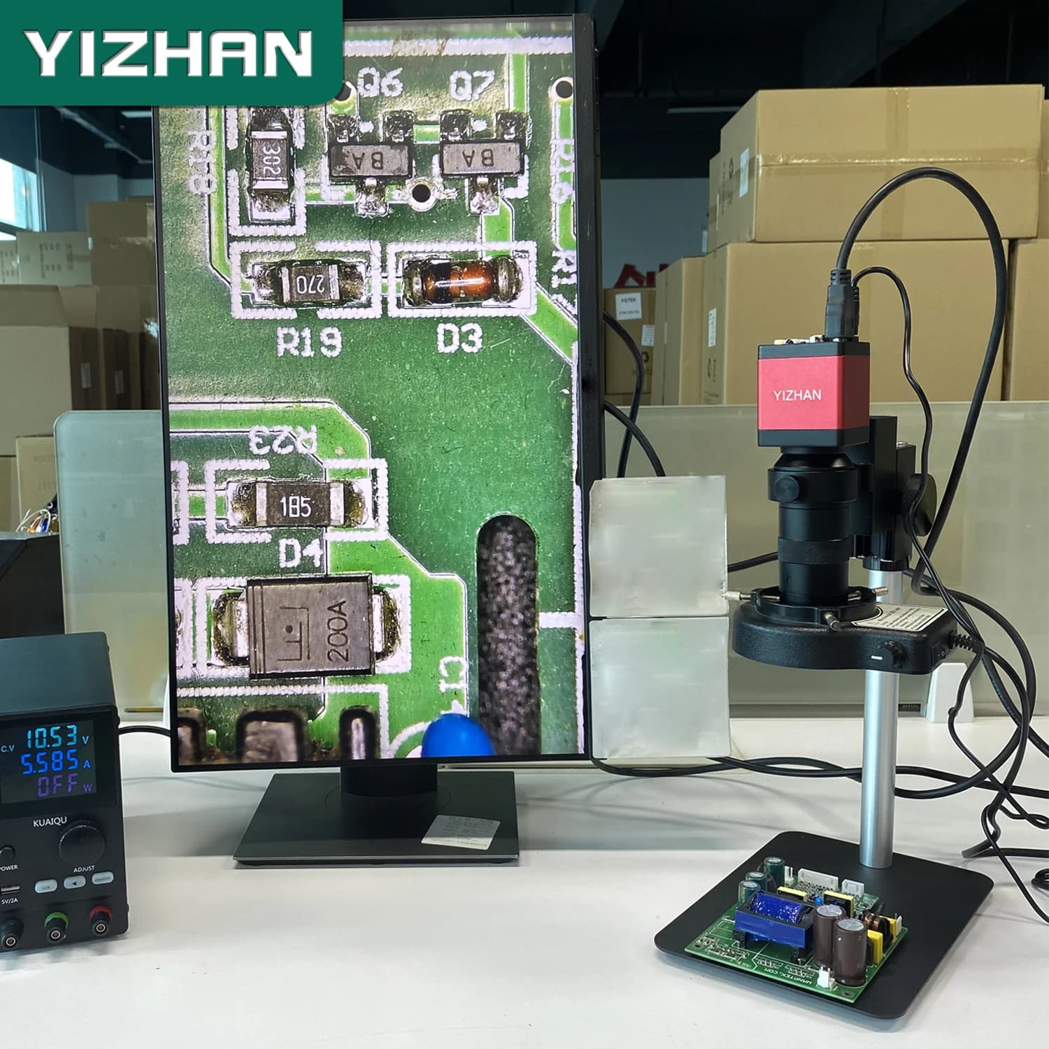 1080P HDMI VGA Digital Electronic Microscope Camera 60Fps Industrial Microscope 130X Zoom Lens LED Light for Welding Repair