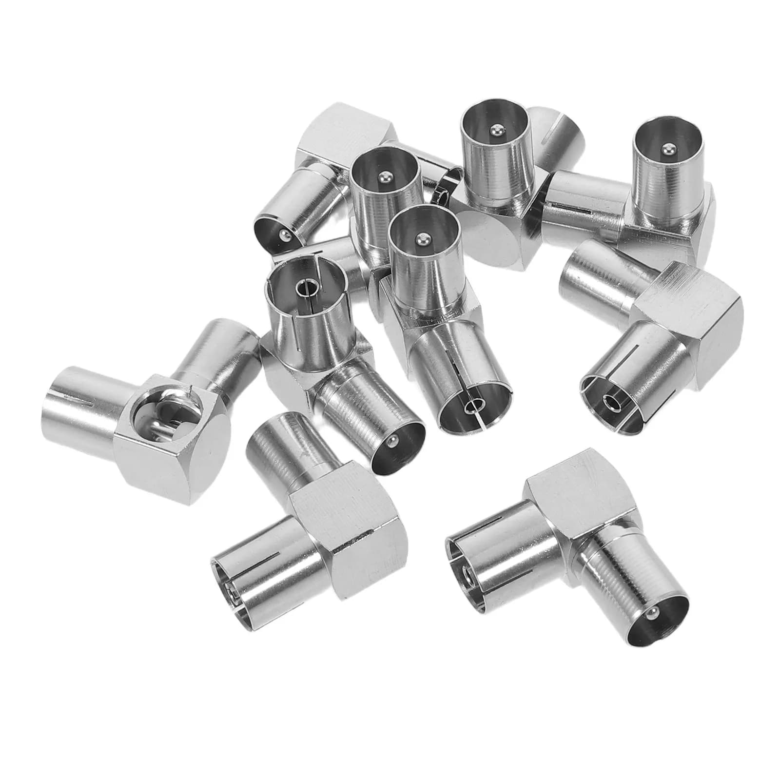 10 Pieces Corner Connector Straight for Cable TV, TV and antenna adapter