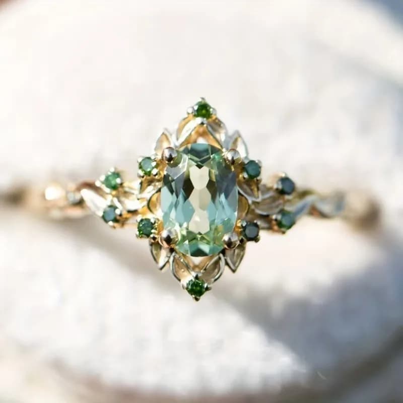 Retro hollowed out zircon ring for women, a niche light luxury versatile ring, Christmas engagement jewelry gift