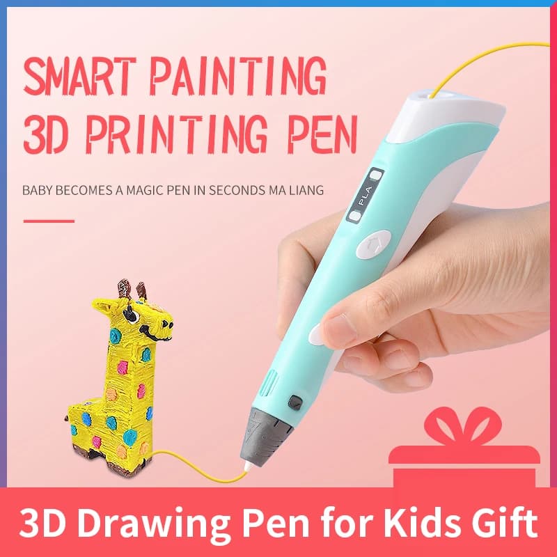 Penna 3D per bambini Penna da stampa per disegno 3D con filamento PLA compatibile con schermo LCD per regalo