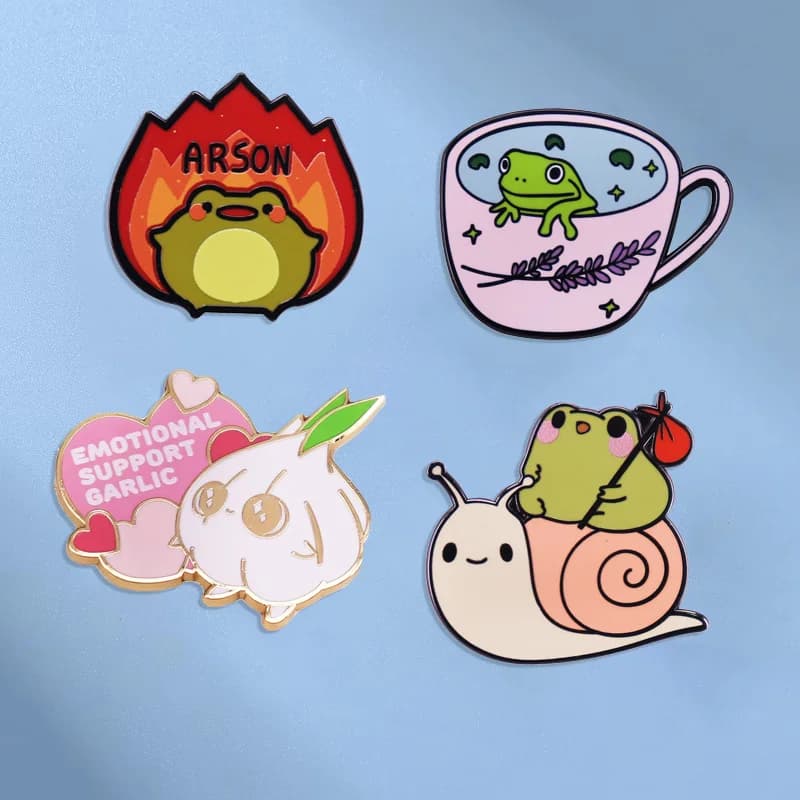 Cute Frog Enamel Pin Kawaii Fashion Animal Brooch Student School Bag Badge Clothing Accessories