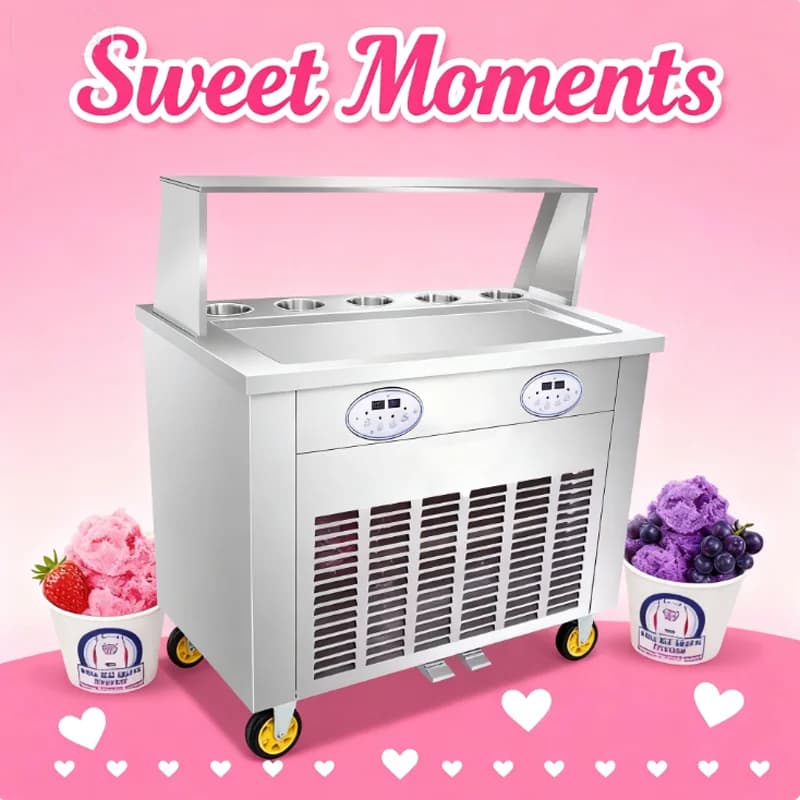 Ice cream roll machine Ice cream machine with scraper Ice roll machine for frying flat pan for Thai fried ice cream
