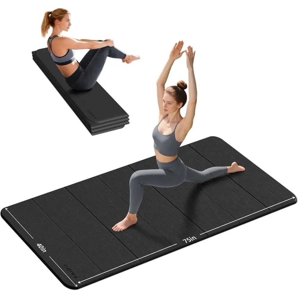 Tappetino Yoga in TPE Spesso 10MM - Antiscivolo, Asciugatura Rapida, Facile da Arrotolare, 75x40cm per Allenamenti Indoor/Outdoor