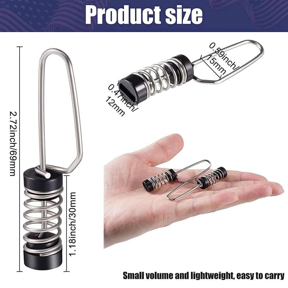 Y67A-Fishing Flag Clips Stainless Steel Marine Boat Flag Clips For Halyards Outrigger Lines Antennas Flagpole Rope