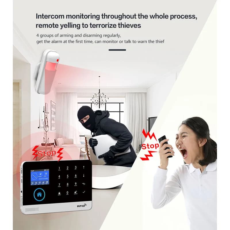 Wifi GSM Monitor di sicurezza Mobile Tuya APP Sistema di allarme intelligente per la sicurezza antifurto domestica Sirena di controllo remoto wireless