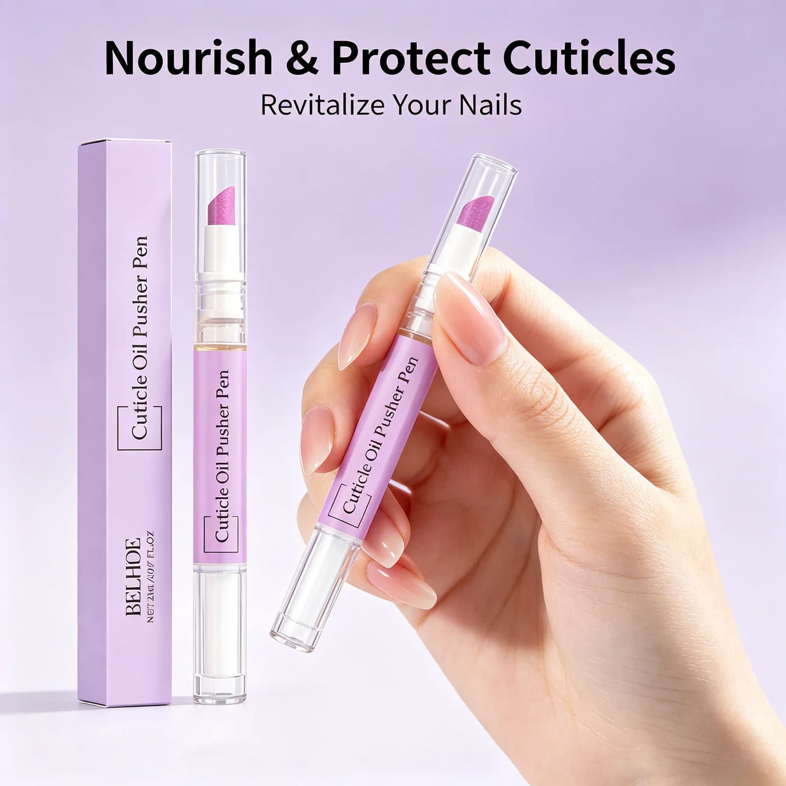 EELHOE Olio per Cuticole alla Lavanda in Penna, Riparatore per Unghie Danneggiate, Strumento per la Cura delle Unghie, Prodotti per Nail Art, Rimuovi Cuticole 2ml