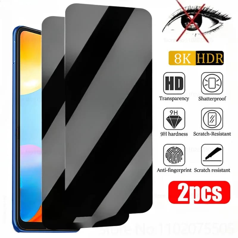 2PCS Privacy Screen Protector for Redmi Note 13 12 11 10 9 8 7 Pro Plus 5G 11S 10S 9S Anti-spy Glass for Redmi 13 12 10 9A 9 8