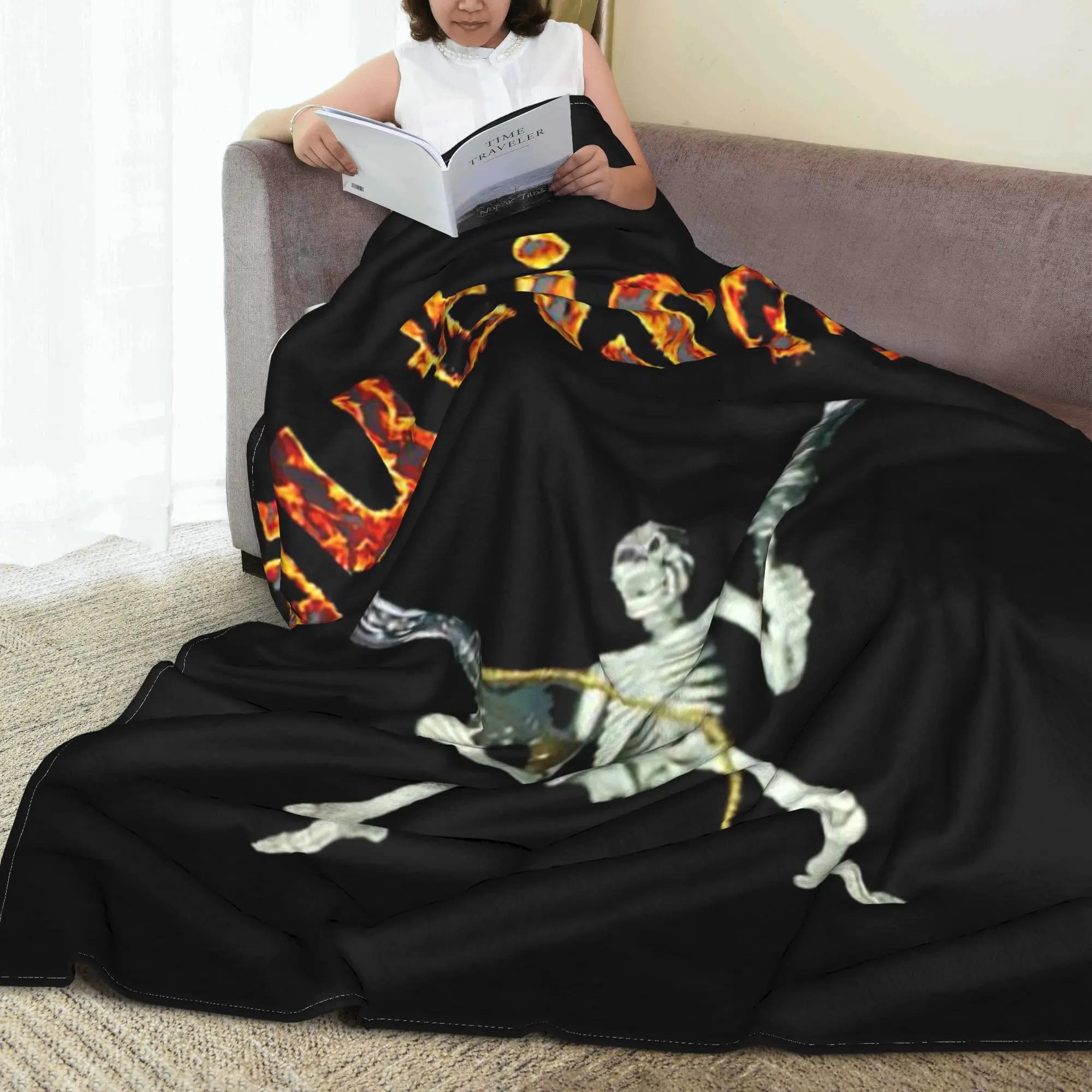 Autism Skeleton Meme Blankets Breathable Flannel Sofa Throw Blanket for Couch Bedding Travel Throws Bedspread Quilt