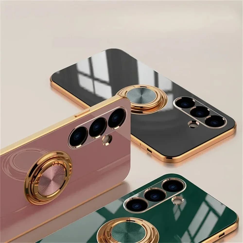 Electrolytic car magnetic housing with ring support for Samsung Galaxy S26 + S25 S24 S23 FE Ultra Plus Protective Silicone Protective Case