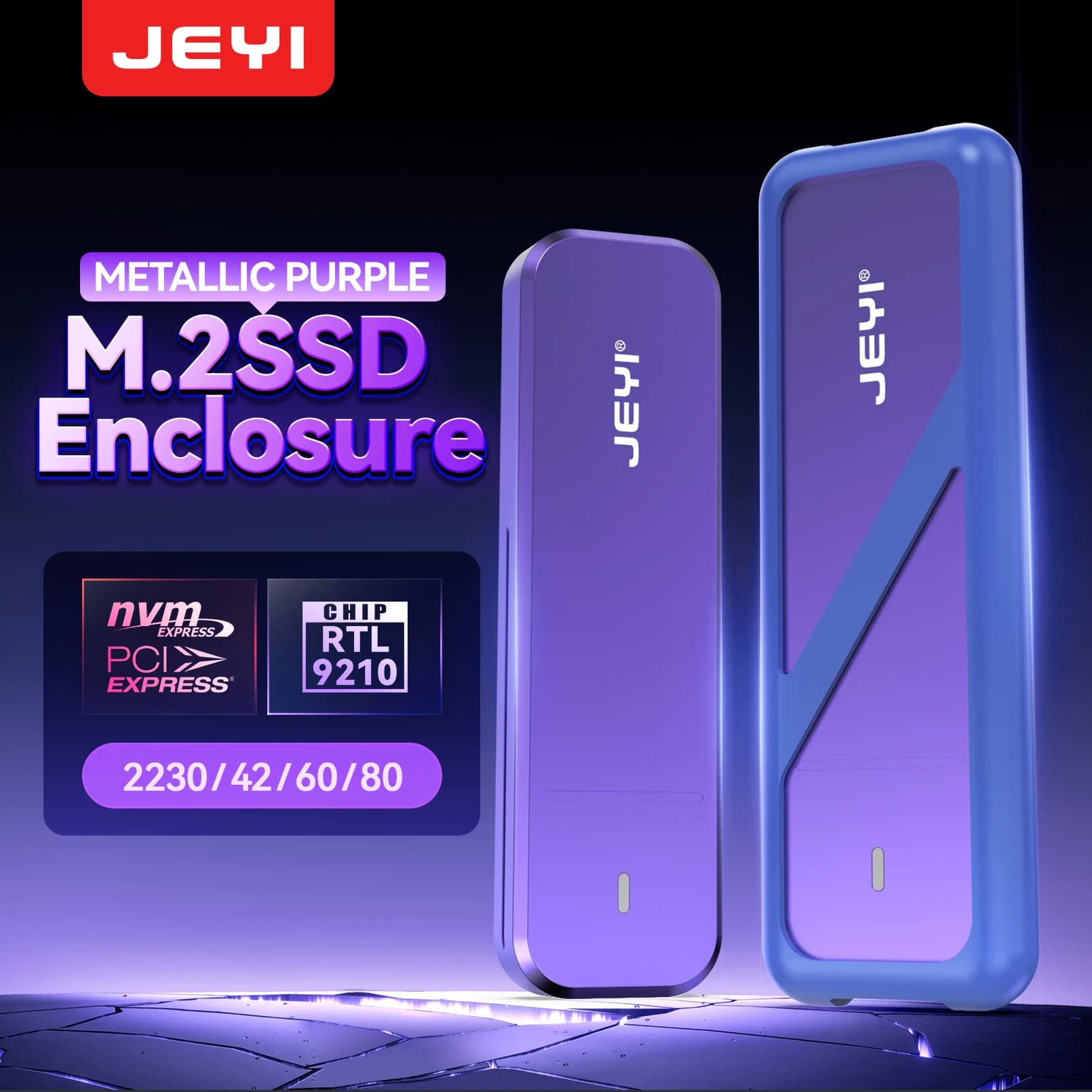JEYI Box Exterior for 10Gbps M.2 NVMe SSD with USB-C, USB 3.2 Gen 2 UASP+TRIM, External Storage M.2 NVMe for Mac/Win Laptop
