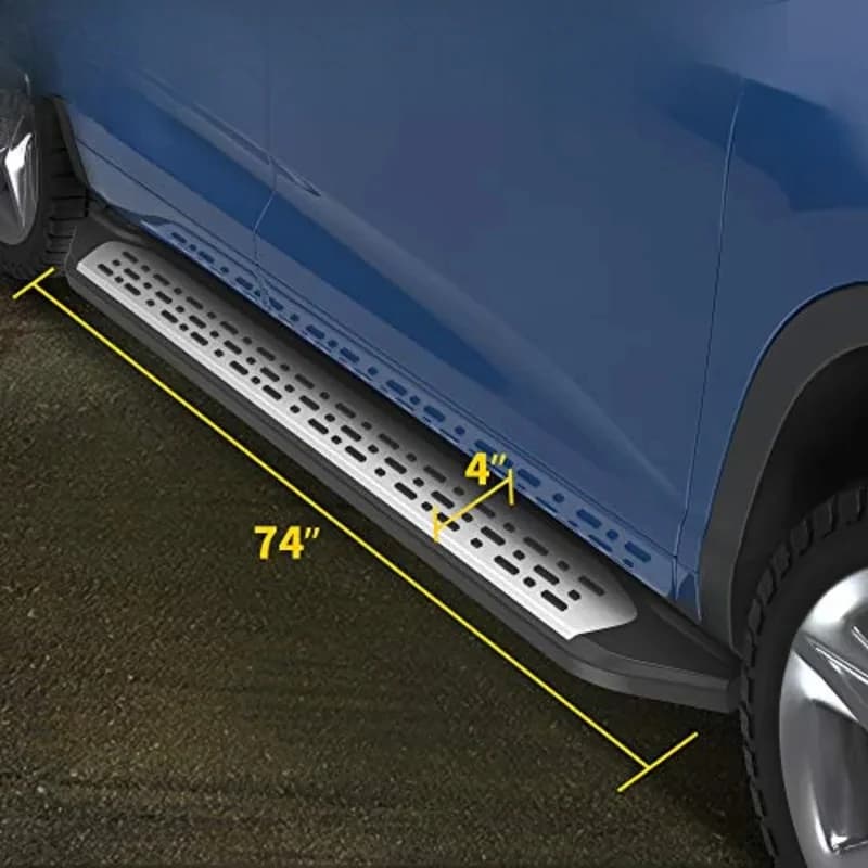 Hot Selling Auto Parts 4 Inches Heavy Duty Running Board Side Step Plastic Aluminum Alloy Iron Composite Black