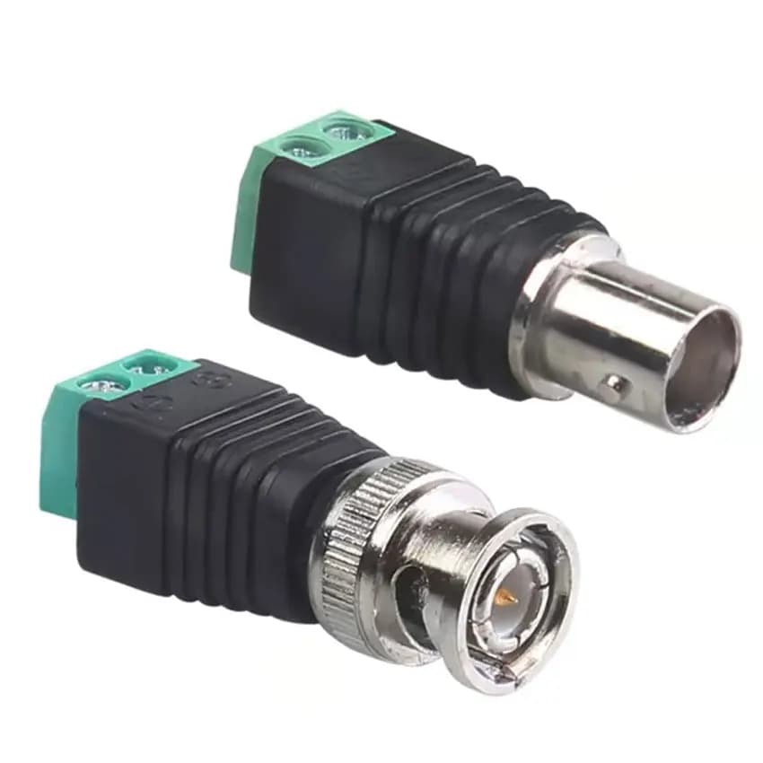 1-10PCS Male Female Metal BNC Connector with DC Connector Plug Screw Terminal UTP Video Balun for CCTV Surveillance Camera