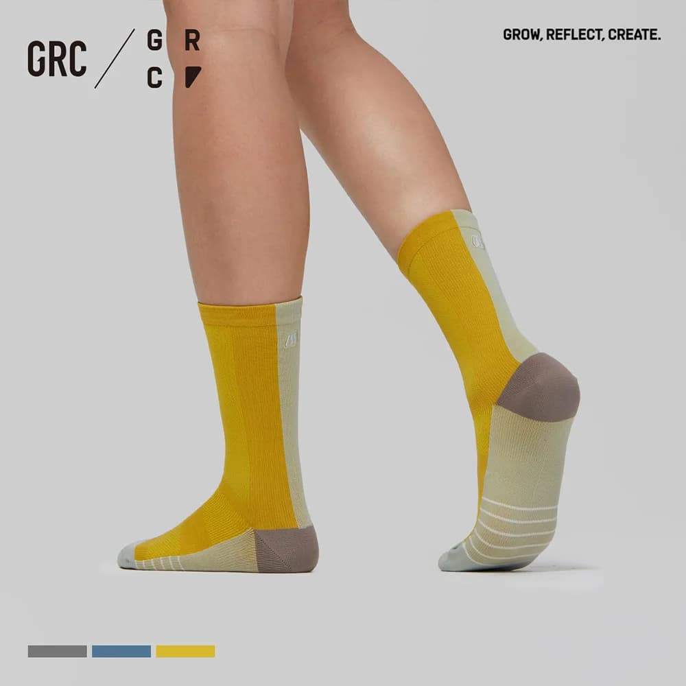Calze da Ciclismo GRC Colorate - Calze Sportive in Nylon ad Asciugatura Rapida e Traspiranti per Ciclismo su Strada in Estate