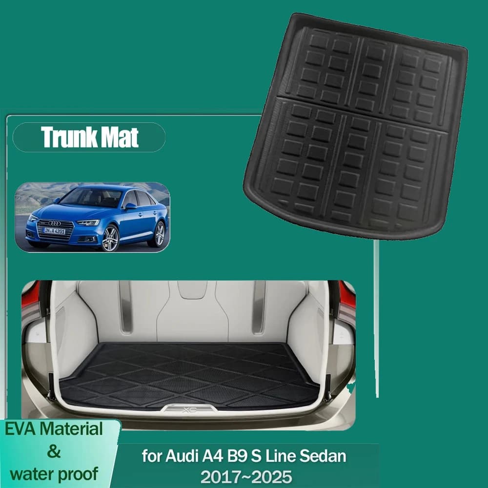 Tappetino per bagagliaio per auto per Audi A4 B9 S Line Sedan 2017 ~ 2025 Bagagli Boot Liner Cargo Floor Tappeto Copertura impermeabile Vassoio Pad Accessori