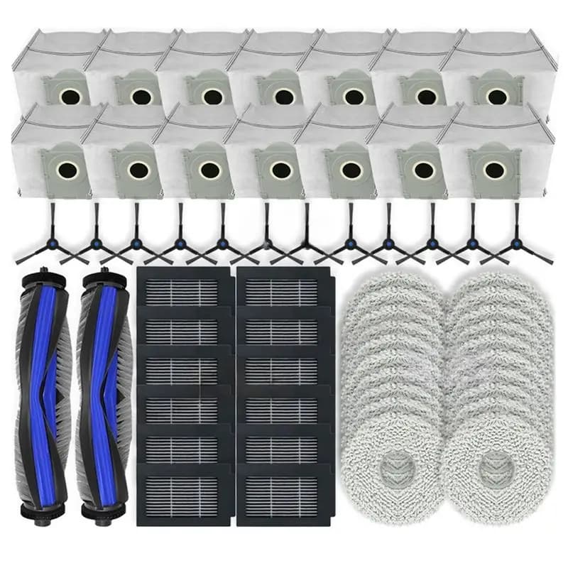 【A16Z】For Ecovacs Deebot T50 Pro Omni/T50 Max Pro Omni/T50 Max/T50 Omni Vacuum Part 50PCS Main Side Brush Filter Mop Dust Bag