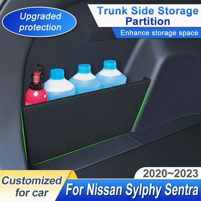 Trunk Storage Partition Car Multifunction Storage Box Thicken Trunk Partition Auto Parts For Nissan Sylphy Sentra B18 2020~2023