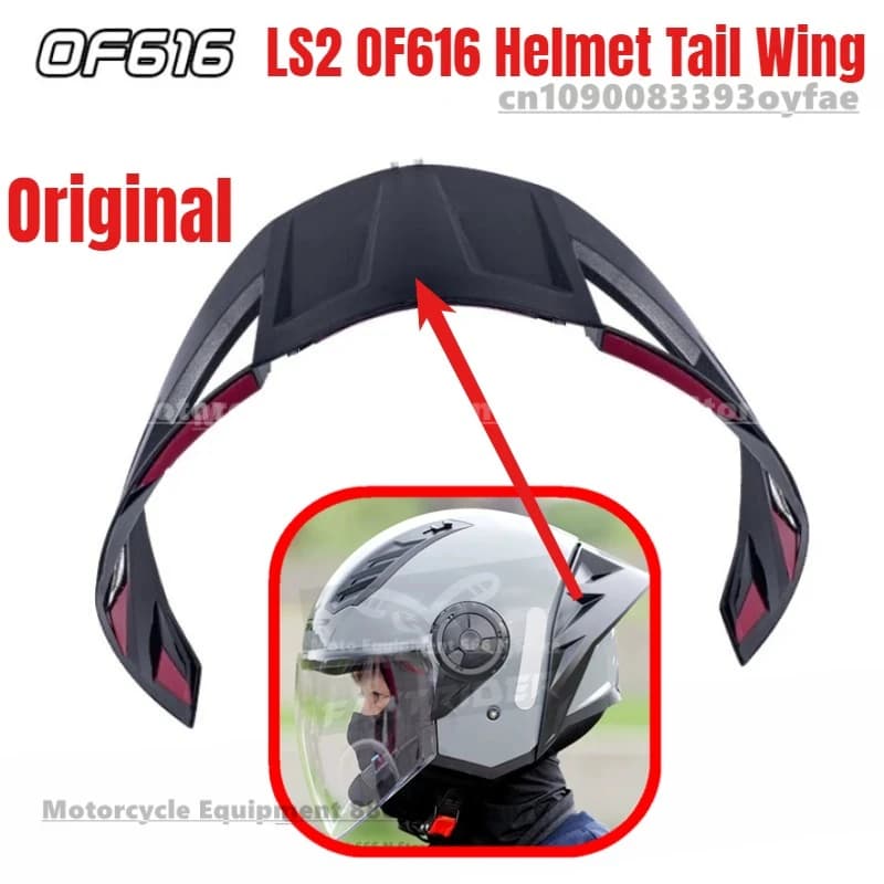 Alettone posteriore originale per casco LS2 OF616 AIRFLOW 2, alettone posteriore per casco moto OF616, accessori per casco