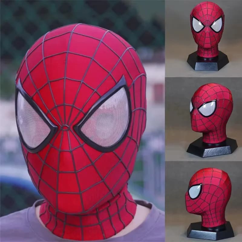 Hot Cosplay Helmet Premium Fabric Face Mask Tobey Movie Version Costume Prop For Halloween Party Collectible Dress‑up Accessory