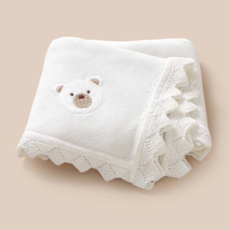 Coperte per bambini Cotone lavorato a maglia Neonato Ragazza Ragazzo Trapunta Biancheria da letto 90 * 70 CM Plaid Moda Simpatico cartone animato Orso Passeggino per neonati Swaddle Wrap