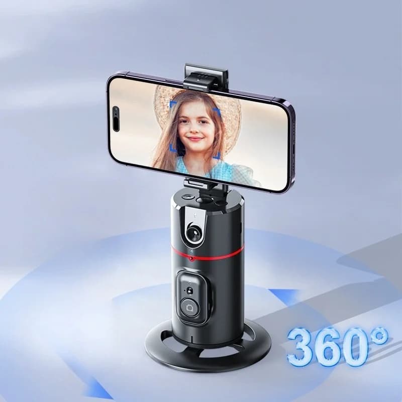 P02 Rotatable Desktop Phone Holder Stand Handheld Selfie Stick for Android/iOS Smartphone Stand Face Recognition Handheld Gimbal