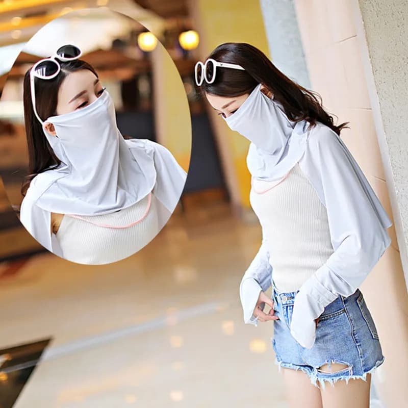 Women's UV protection wrapping cover for outdoor sport sun proof bib ice silk mask cover for face wrap cover for face scarf neck for face with sun protection