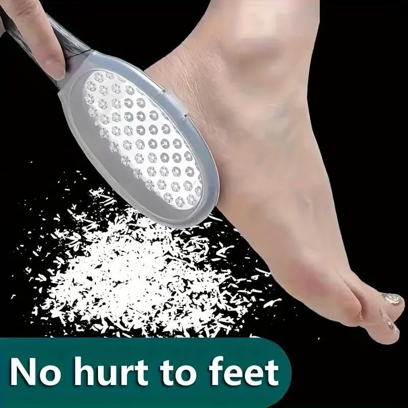 Stainless steel foot file - Ergonomic nail spray with big/fine grain, durable for home pedicure and party gift