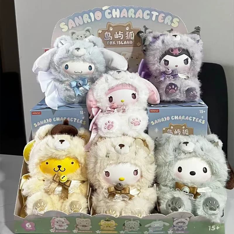 Scatola cieca originale Sanrio Fox Island Kuromi Figura Kawaii Hello Kitty My Melody Anime Doll Bag Accessori Regalo per ragazza