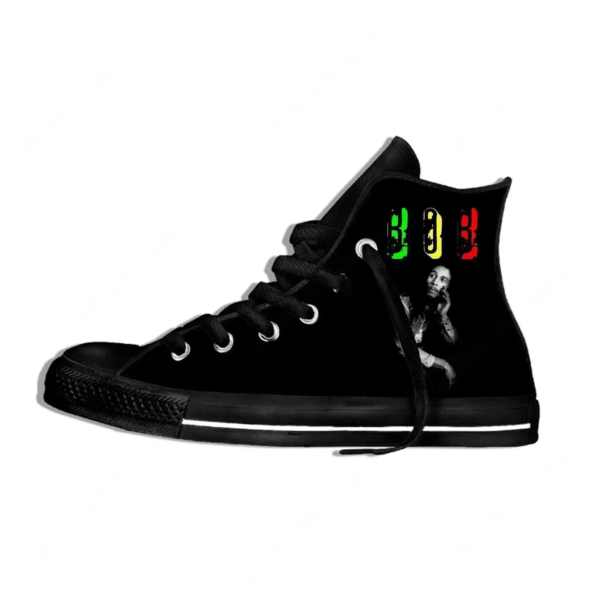 Legend Bob Marley Reggae Star Rasta Music Funny Fashion Scarpe leggere in tessuto con suola alta da uomo e da donna, sneakers casual traspiranti