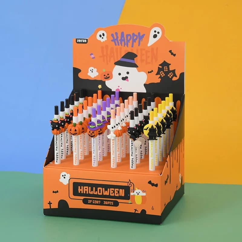 36 pz/lotto Kawaii Ognissanti Presse Penna Gel Carino 0.5mm Inchiostro Nero Penne Firma Regalo Promozionale Materiale Scolastico