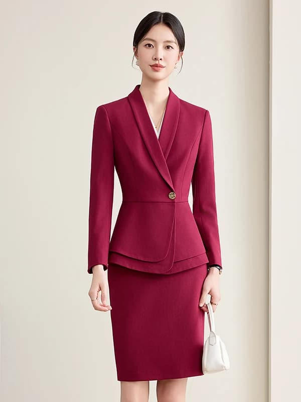 Elegant Design Slim Fit Single Button Commute Style Women's Jacket Polyester Fiber Full Lined Regular Sleeve Long