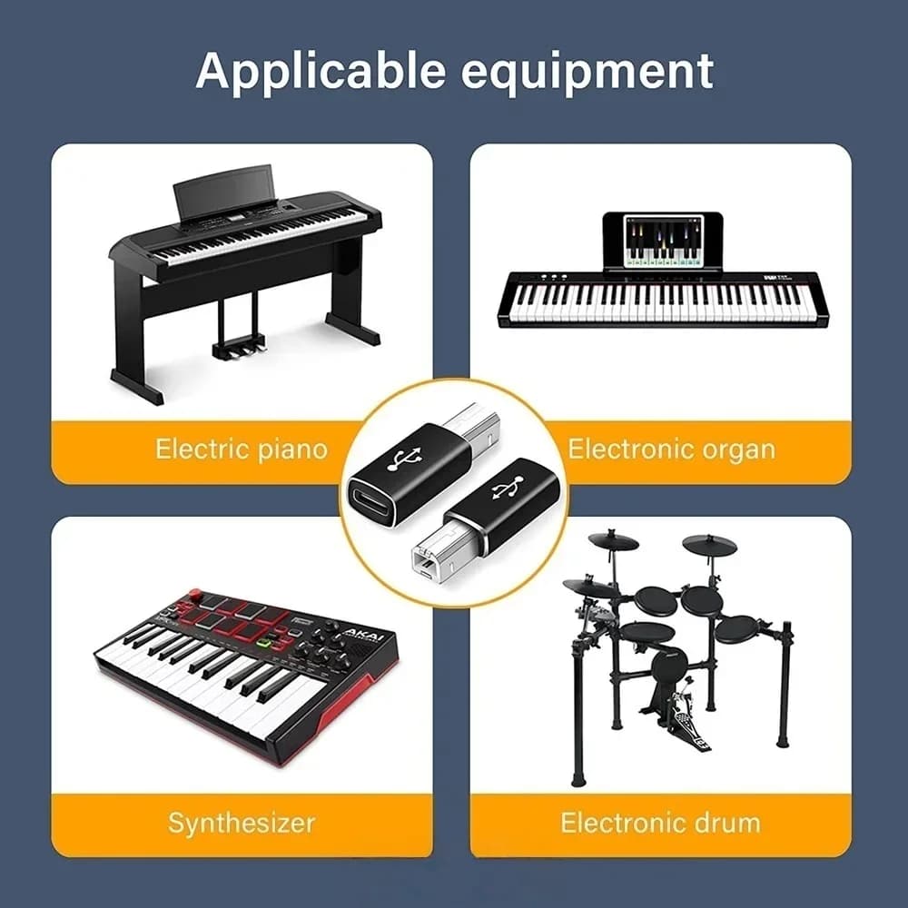 Portable USB B Male To USB-C Female Adapter Multifunctional Data Transfer Converter For Printer Scanner MIDI Keyboard Controller
