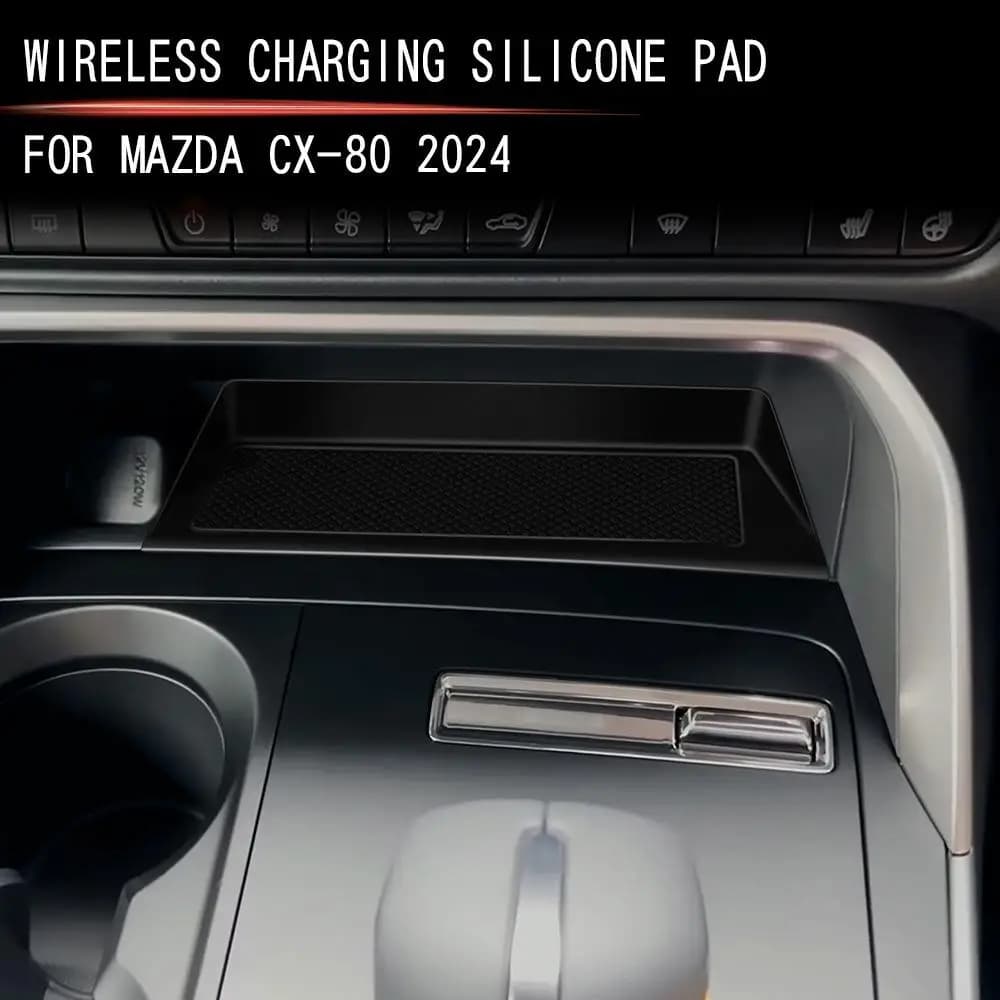 Central Control Protection Silicone Mat Non-slip Phone Mat with Wireless Charging for Mazda CX-60 CX-80 CX80 Interior Decoration